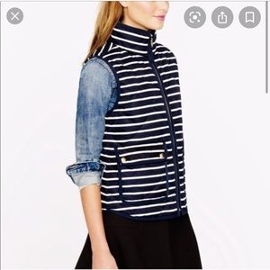 J Crew Striped Quilted Vest - image 1